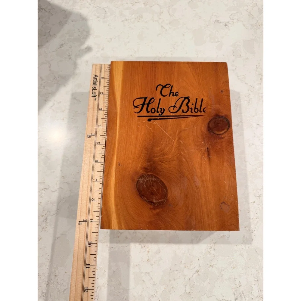 Vintage Memorial Edition Holy Bible Cedar Box New American Bible Rosary Set